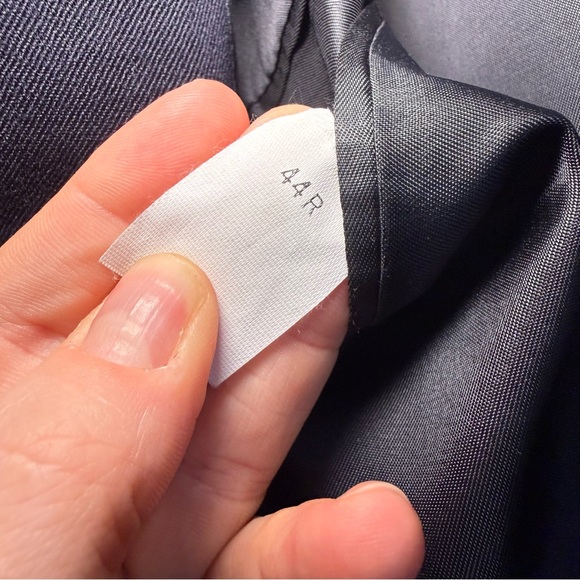 Vintage Oscar de la Renta Deep Navy Blue almost Black Blazer 44R Mens - Picture 6 of 7